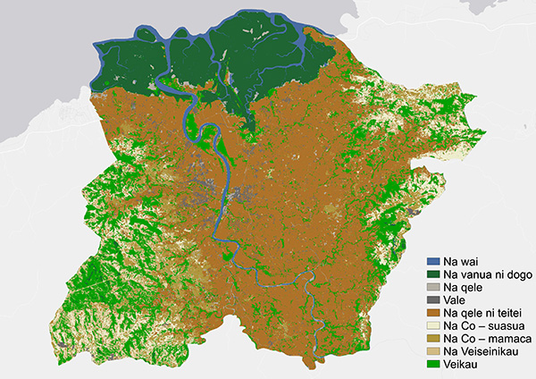 Preliminary land cover map for the Ba region, Viti Levu, Fiji